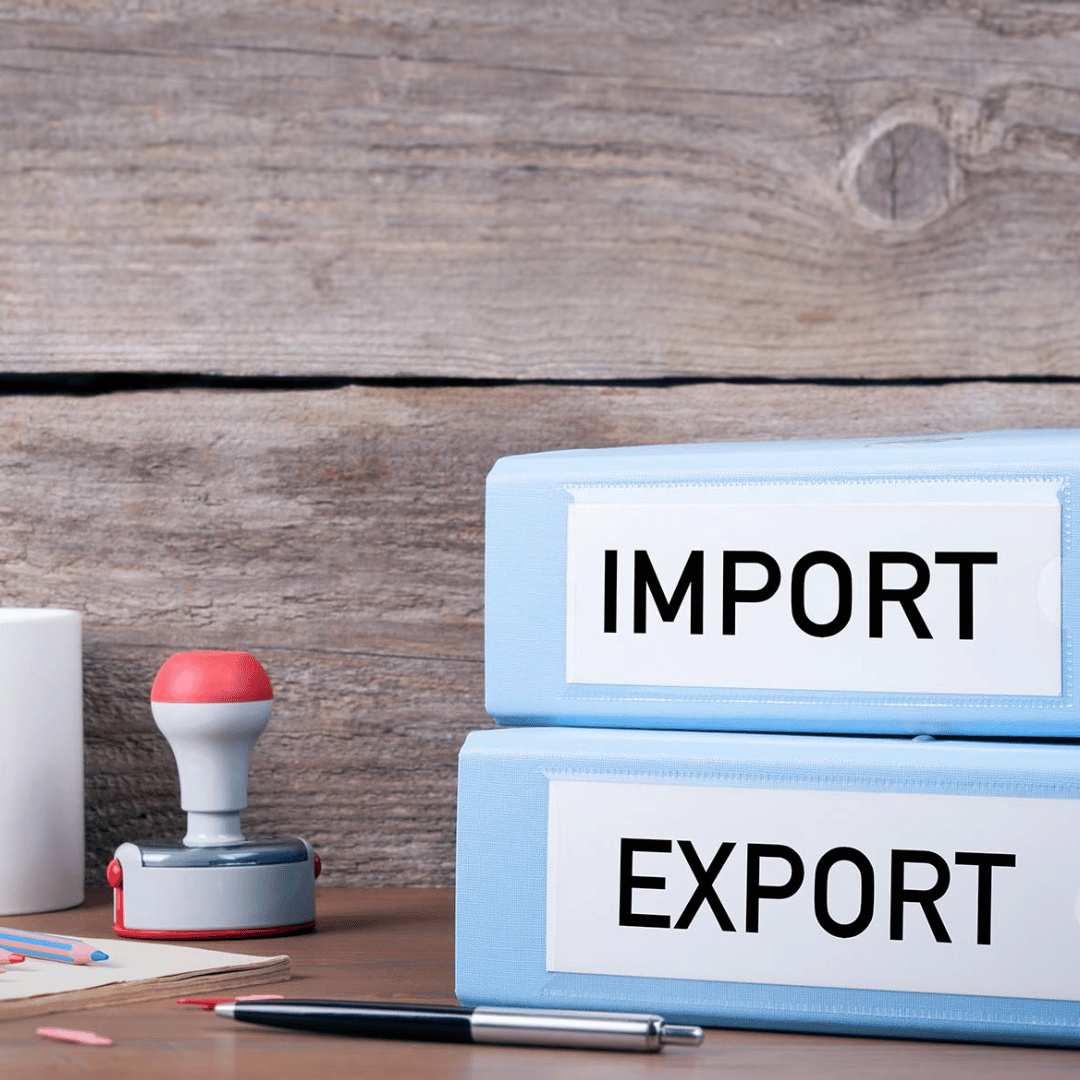 Perm på kontorpult med import og eksport